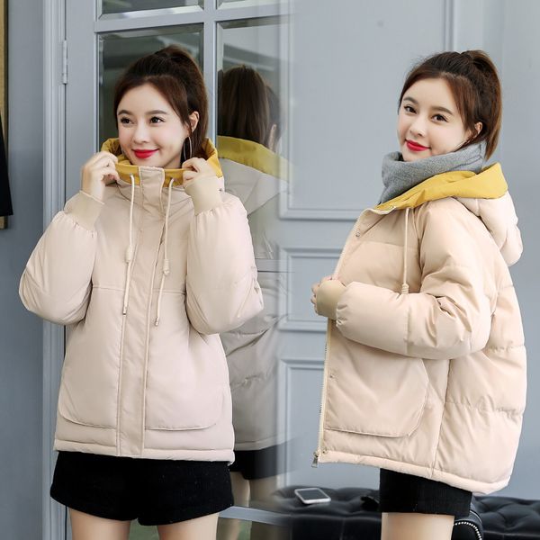 

winter coat women 2020 fashion winter jacket women cotton padded hooded solid female jacket coat m205, Black