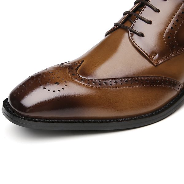 

misalwa 2020 brogue oxford handcrafted men's genuine leather formal black burgundy stylish dress shoes for men dropshippig cx200731