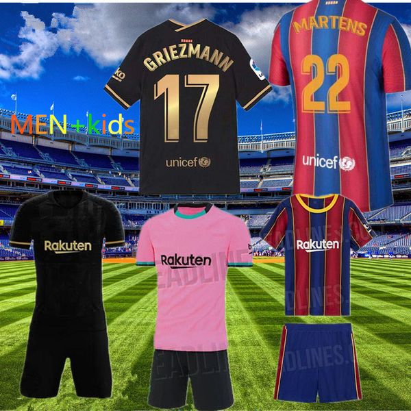 

fc barcelona soccer jersey 20 21 camiseta de futbol ansu fati 2020 messi griezmann de jong maillots de football shirt men camisa men+kids, Black