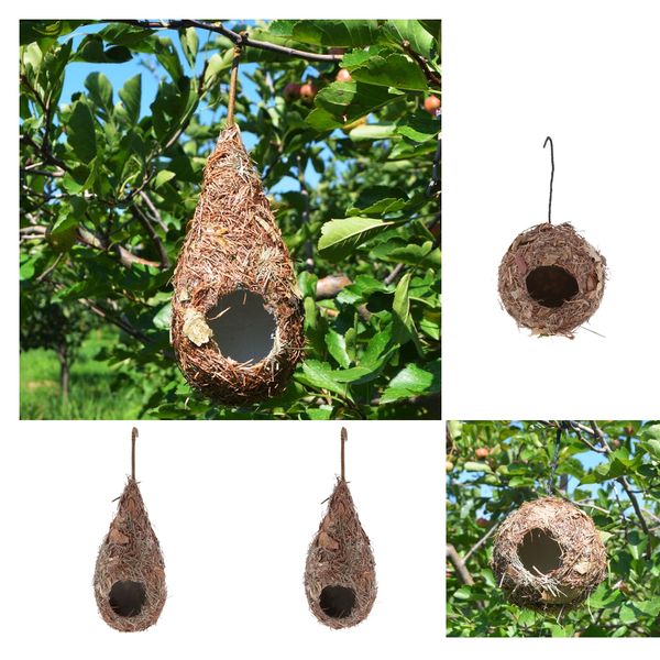 

5x handmade hanging birdhouse pet parrot bird house nest hut tree decoration