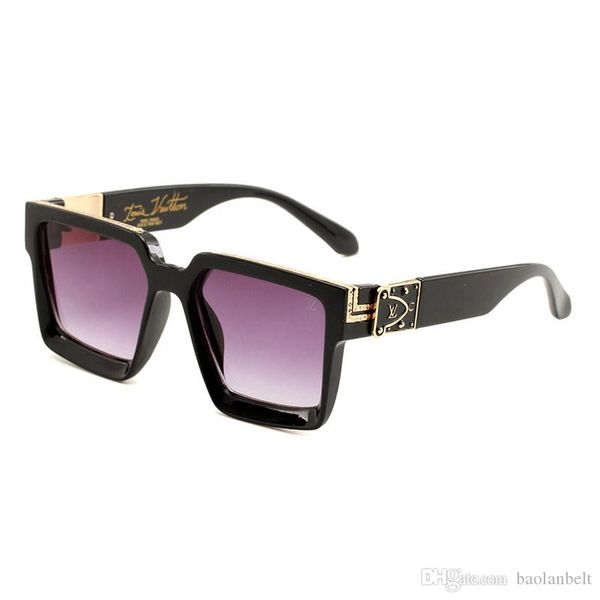 

дизайнер mens женщин ретро очки millionaire большой кадр мужчина женщина роскошь sunglass lentes vintage очки бренда солнцезащитные очки, Black