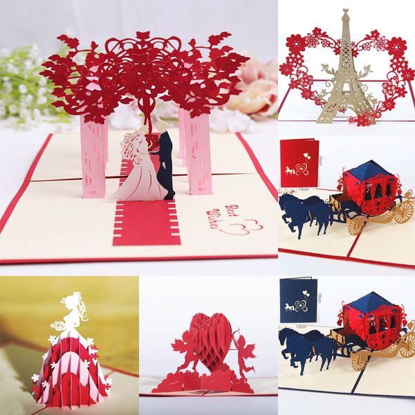 

new brand new 3d up card festive birthday valentine anniversary handmade greeting cards invitations love gift
