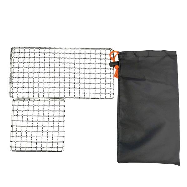 

2pcs outdoor camping pot rack stainless steel barbecue mesh grill mesh barbecue grill tool non-stick outdoor bbq accessories