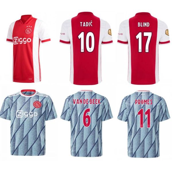 

2020/21 ajax soccer jerseys 2021 #10 tadic huntelaar neres uniform #6 van de beek #11 promes dest ziyech blind football shirt, Black;yellow