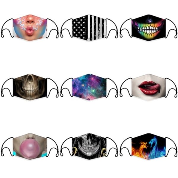 

new designer face mask print cotton masks simple masque black cotton dust mask cartoon expression muffle face#503