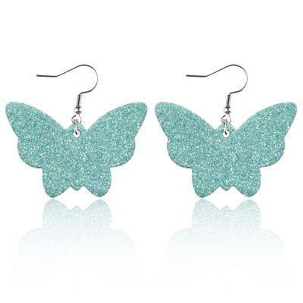 

sweet retro butterfly double-sided leather earrings for women, Silver
