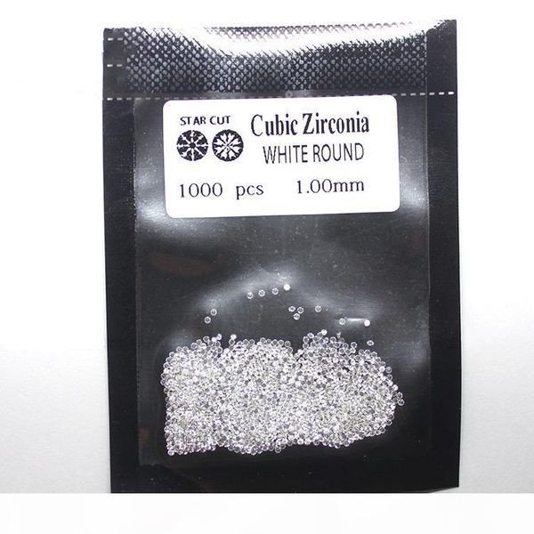 

1000 pcs bag cubic zirconia stone round white brilliant cut loose cz stones synthetic gems beads for jewelry for jewelry diy making qt2s013, Black