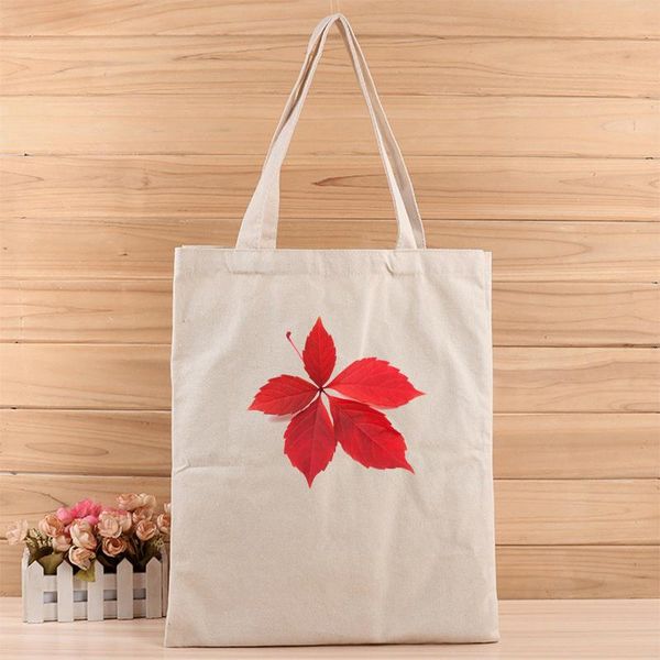 

мода творческий красный кленовый лист цифровой 3d напечатаны девушка и женская canvas tote bag костюмы для покупок, подарков, свадьба, день