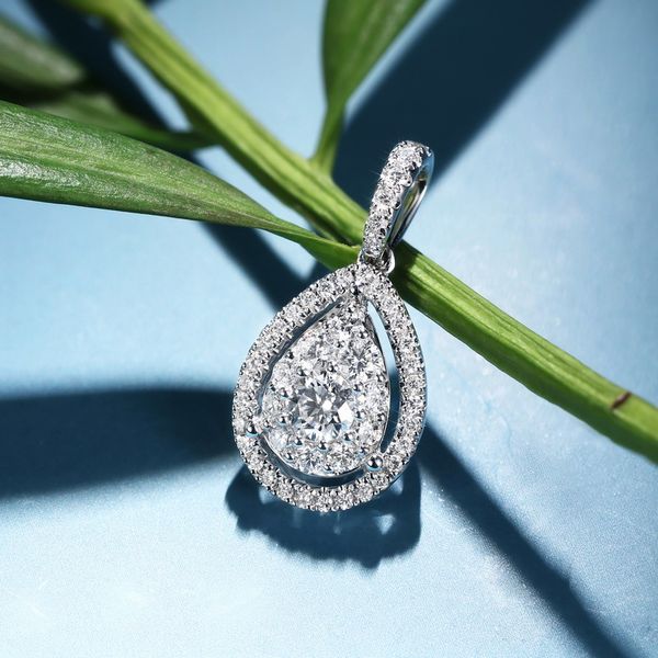 

aprilgrass марка чувствительная water drop ожерелье женщины micro асфальтовая кристалл циркон камни партии ожерелье wedding engagement daily, Silver