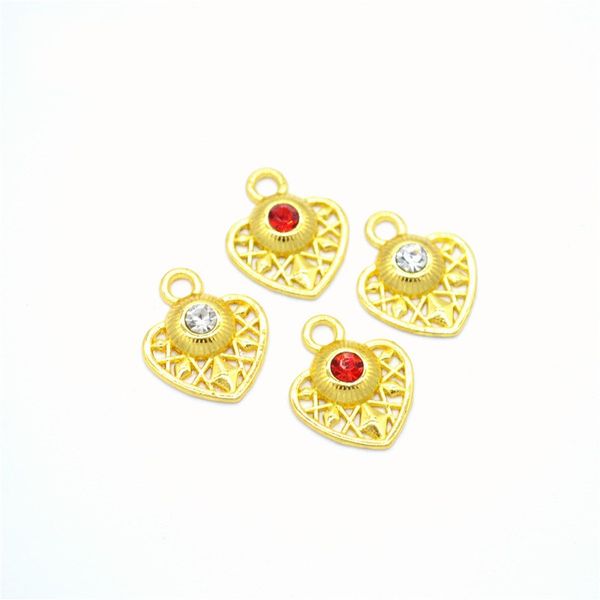 

300pcs /lot gold color mini heart shaped charms pendant 16*13mm good for diy craft, jewelry making, Bronze;silver