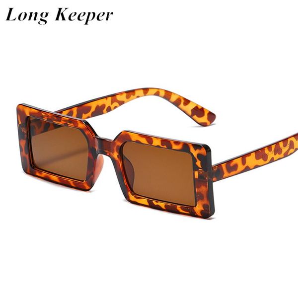 

longkeeper vintage rectangle sunglasses women small frame square sun glasses men fashion leopard punk eyewear shades gafas, White;black