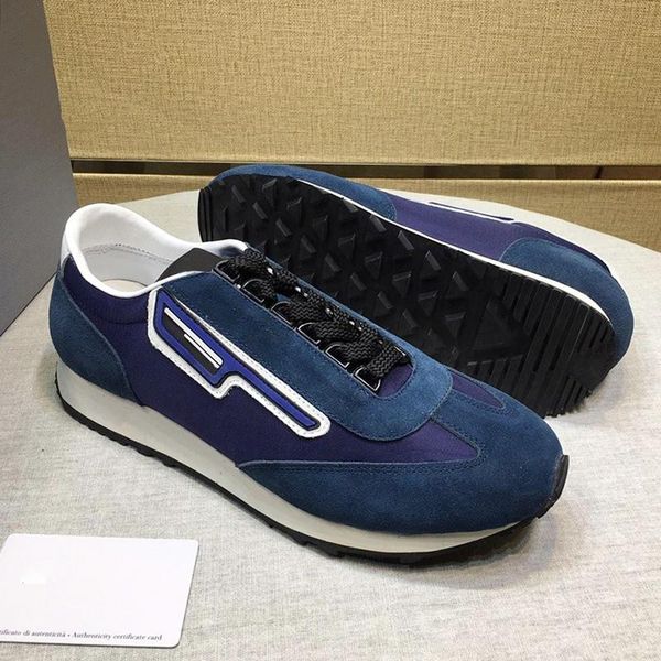 

suede and nylon sneakers mens shoes fast ship with origin box soft footwears lightweight breathable vintage men shoes, Black