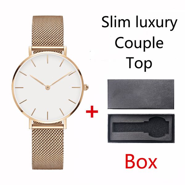 

2019 rose gold mesh watch stainless steel ultra-thin quartz watch men 40mm ladies 36mm 32mm silver black fashion gift lovers couple, Slivery;brown