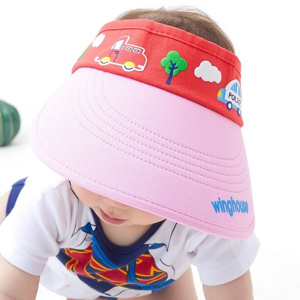 

summer baby cap baby cap sunscreen korean version climbing travel cartoon car breathable and comfortable empty hat sun hat, Blue;gray