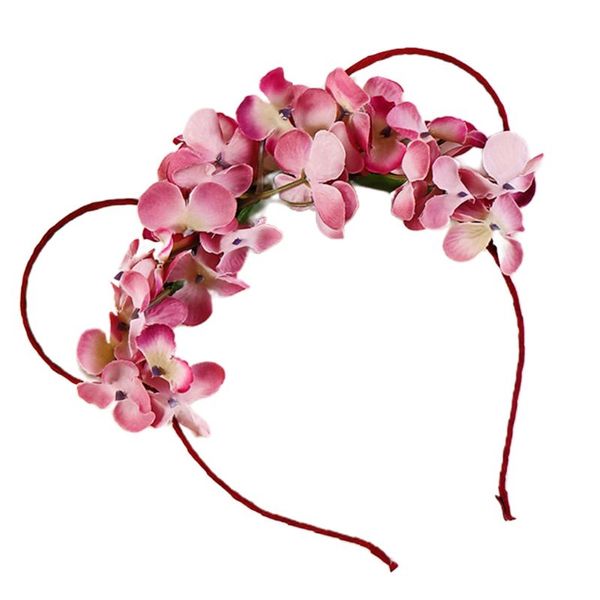 

hair accessories kids girls cartoon bear ears headband artificial flower cosplay fairy hoop y1ac, Slivery;white