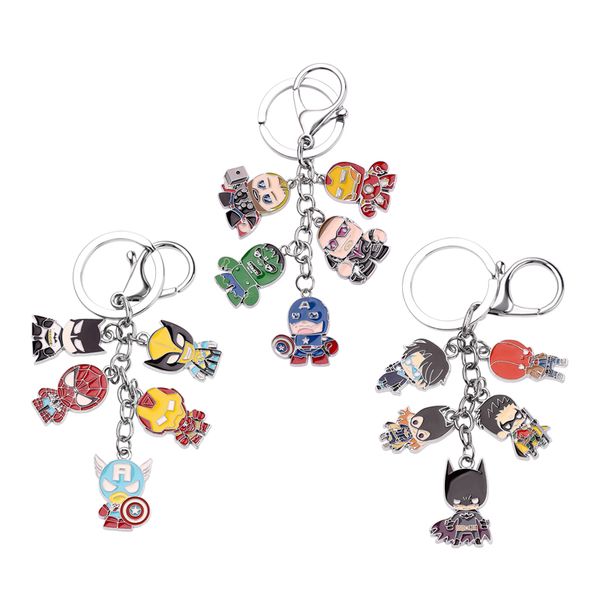 

the key chain marvel character shield keychain mask keyrings bag car key chain pendant charms, Silver