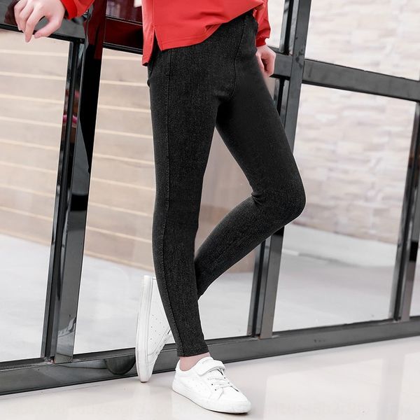 

2020 new fashion girls jeans medium and large children's feet autumn western style slim jeans children's pants panty panty pants, Blue