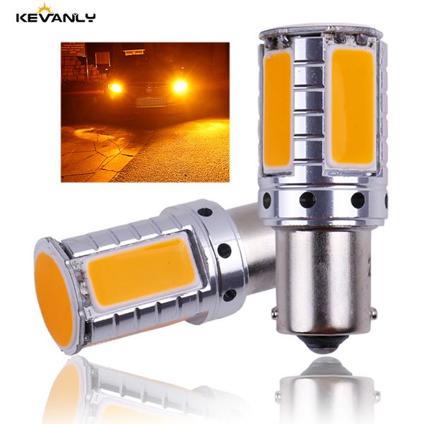 

2pcs canbus 12v-24v p21w ba15s bau15s py21w s25 1156 cob led car backup reserve light turn signal daytime light amber