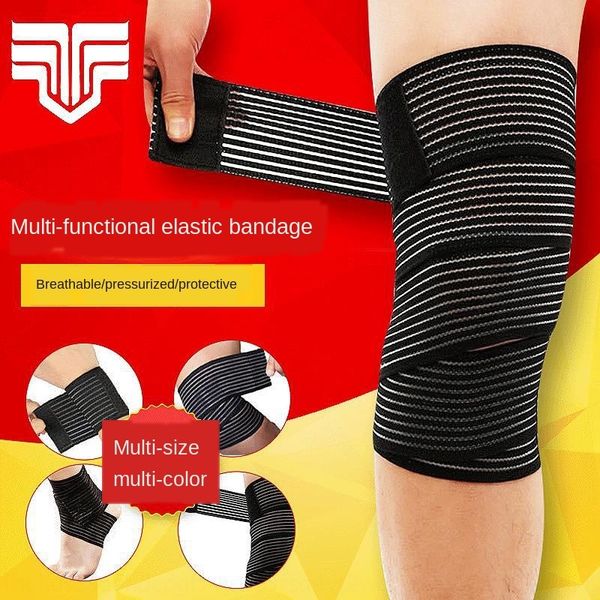 

7z6rx breathable winding self-adhesive elastic bandage adjustable wrist guard ankle guard bandage pressure exercise weightlifting barbell ba, Black;red