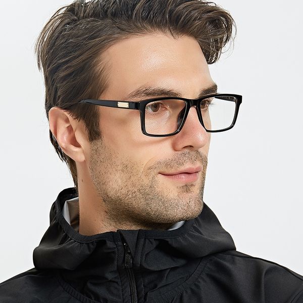 

g8045 new fashion men's square myopia frame tr90 comfortable simple plain glasses with myopia glasses frame, Silver