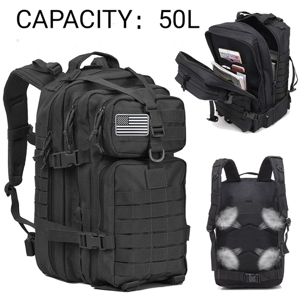 

outdoor bags 50l capacity tactical large 3d backpack army assault waterproof accessory travel sport