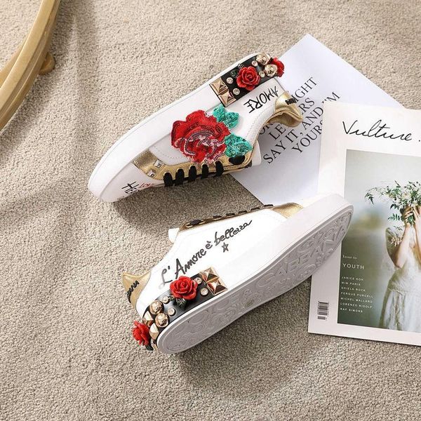 

2020 new trend hand-painted leather party casual shoes outdoor men and women sports shoes graffiti wild couple shoes, size 35-451, Black