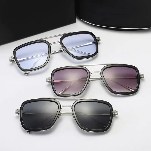 

luxury steampunk men sunglasses tony stark iron man sun glasses vintage metal eyewear steam punk sunglass uv400 male gafas, White;black