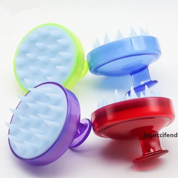 

shampoo scalp massage brush comfortable silicone hair washing comb body bath spa slimming massage brushes personel health 4 color lx1192