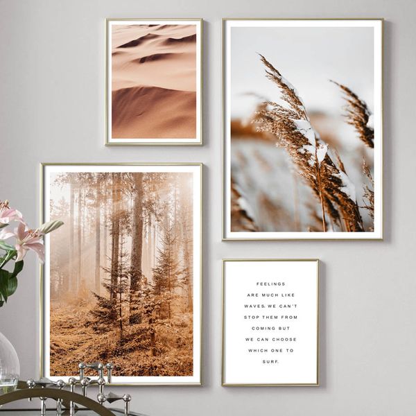 

forest flower wheat plant desert quotes wall art canvas painting nordic posters and prints wall pictures for living room decor