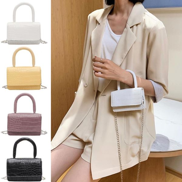 

stone pattern leather crossbody bags for women handbags and purses chain design mini shoulder messenger bags female small totes