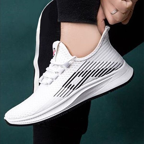 

men mesh casual shoes fashion flats men sneakers new breathable lace up sneakers no-slip sports shoes masculino