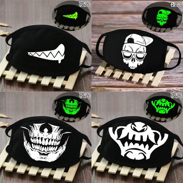 

face mask cover with fangs womens facemasks glow in the dark skeleton face warmer masks face mask snboa hwjh, Black