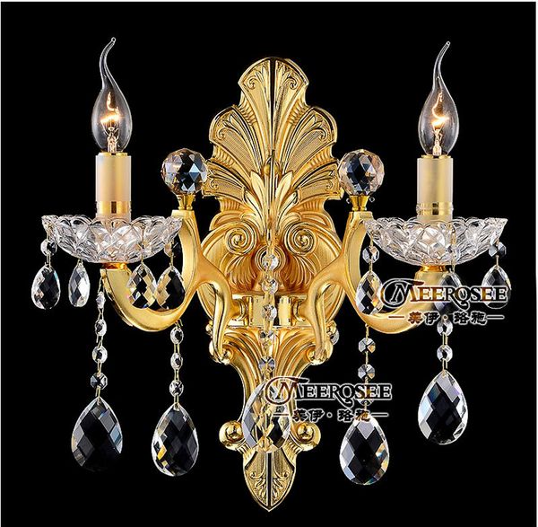 

luxurious meerosee modern crystal silver wall sconces light wall candle lighting fixture gold color traditional style md8739