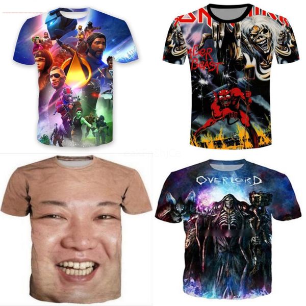 

pure 2020 summer cic men boy t-sirt loose cartoon printed sort sleeve t-sirt loose casual ip men dancing d07#545, White;black