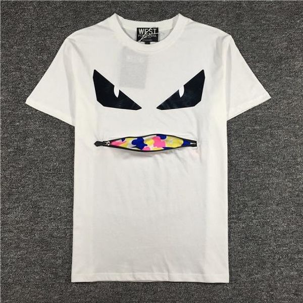 

luxury summer t shirt little devil cartoon printed ff mens designer t shirt polo men women summer t shirt short sleeve tees size s-xxl, White;black