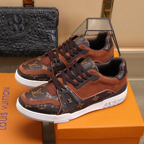 

luxury mens shoes fashion trainer sneaker chaussures pour hommes lace -up new men shoes casual tennis footwears fast ship with origin box