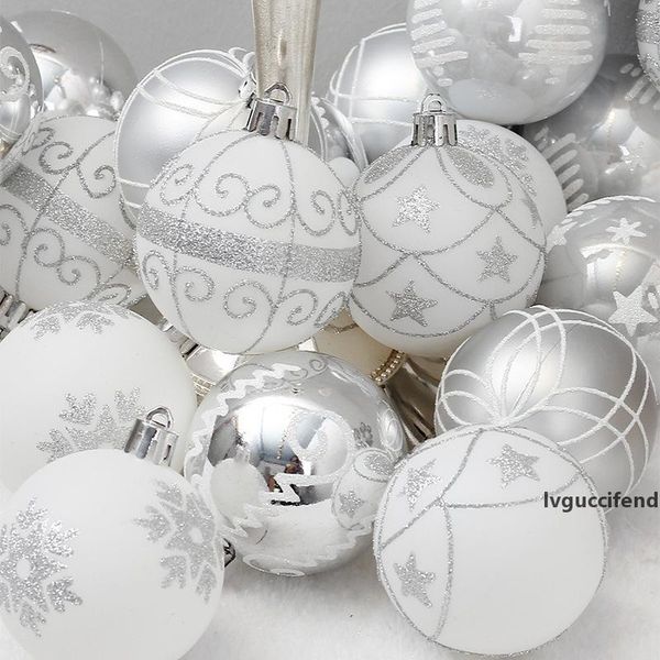 

24pcs christmas balls 6cm ornaments shatterproof christmas tree decorations large hanging pvc ballbaublefor xmas homeparty t200330