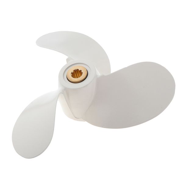 

new marine propeller 2.5 hp 115mm white finish for yamaha 7 1/4 x 6 bs