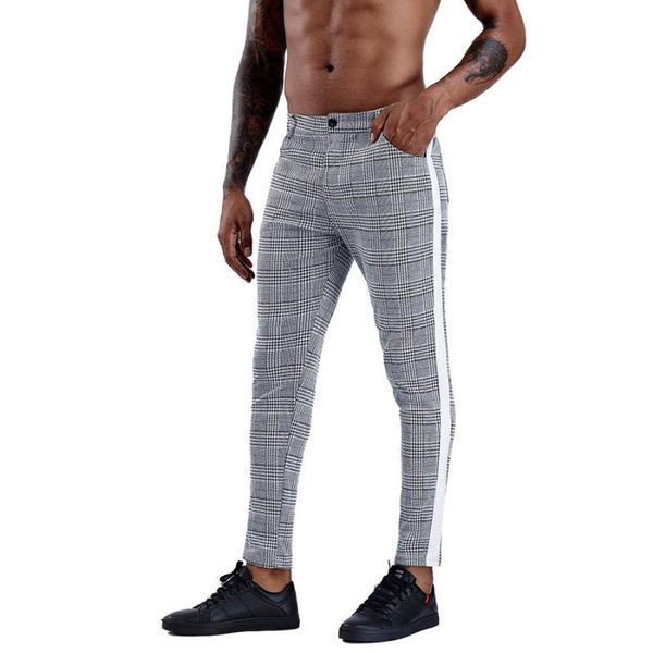 

спорт осень мужские кроссовки брюки joggers бодибилдинг sweatpants slim fit gym training беговые брюки мужчин плед длинные брюки, Black;blue