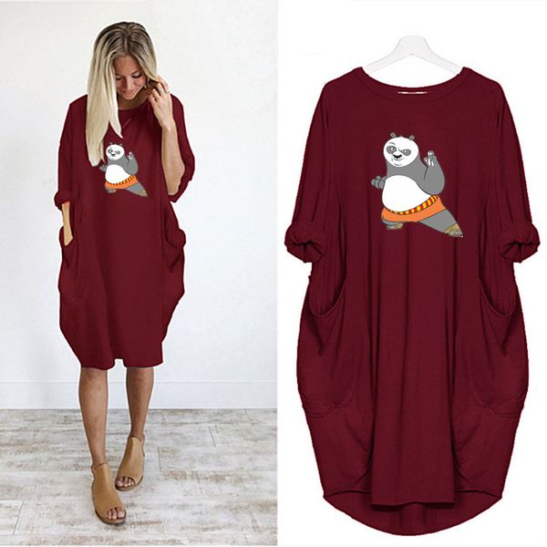 

Designer Women's DIY Dresses Summer Autumn Casual Dress Women's Loose T-shirt Women Brief Skirt Cotton Blend Asian Size S-5XL A016
