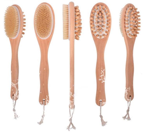 Bristle de Netelloar Bristle Bath Bath Band Brush Escova De Volta Com Punho Longo Esfoliante Escova de Pele Bristle Banheira de Madeira