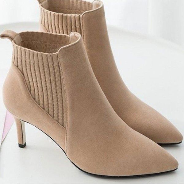 

short boots spring and autumn thin-thin shoes high heels martin boots new style all-on-the-one, Black