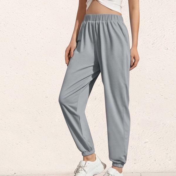 

women casual gym sweatpants workout cotton trousers thin high waist sweatpants female sport pants running, Black;blue