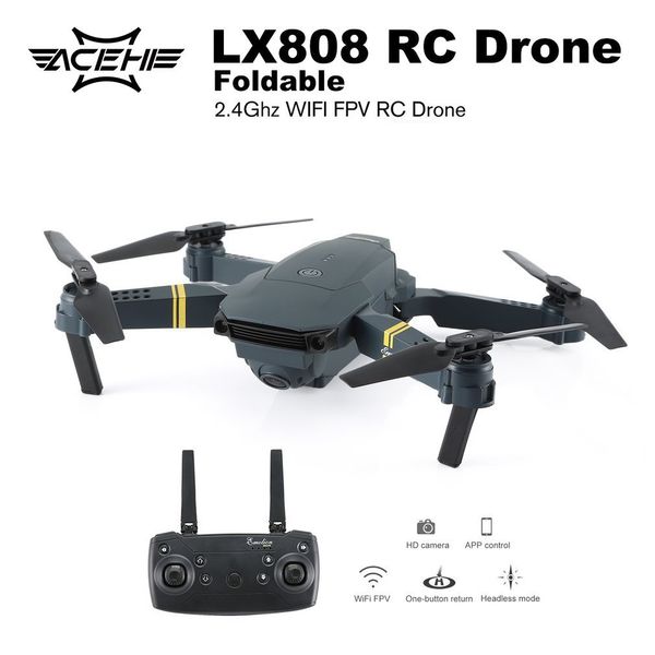

lx808 2.4ghz wifi fpv foldable rc drone with wide angle hd camera altitude hold headless mode rc model aircraft rtf