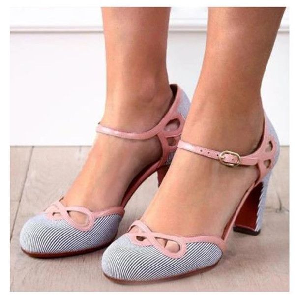 

women high heels summer hollow out sweet polka dot sandals buckle strap retro round toe ladies pumps wedding party shoes, Black