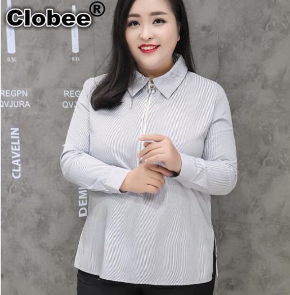 

9xl 8xl 7xl 6xl 5xl blusa social feminina women shirts 2020 blouse femininas summer women striped slim blouse shirts m318, White