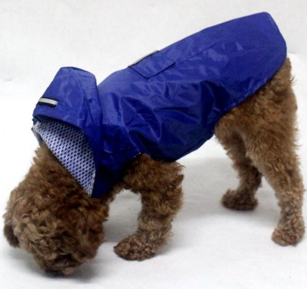 

2020 new pet reflective big dog raincoat with poncho super waterproof hooded size dog clothing s-6xl size 4 colors