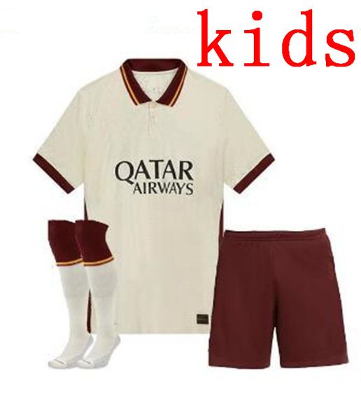 

kids 20 21 as roma away home soccer jerseys 2020 2021 home rome dzeko fazio zaniolo pastore kolarov kids football shirts, Black