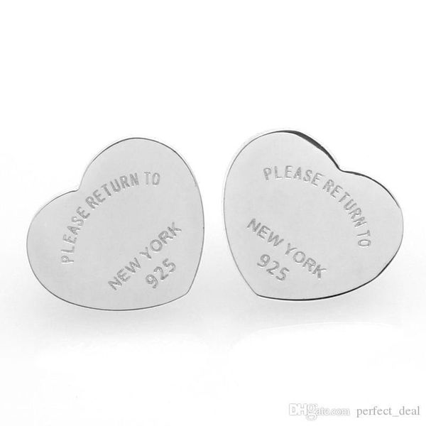 

prevent allergy designer earrings heart shaped love earrings simple elegant women earrings luxury popular fashion jewelry, Silver