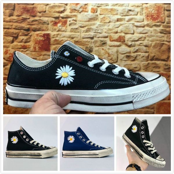 

gd x peaceminusone skateboarding chuck 1970 fashion black daisy mens women classic 1970s casual canvas shoes size 35-44